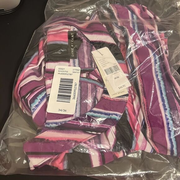 Lane Bryant - Sleeveless Halter Neck Swing Belted Top - Picture 3 of 4